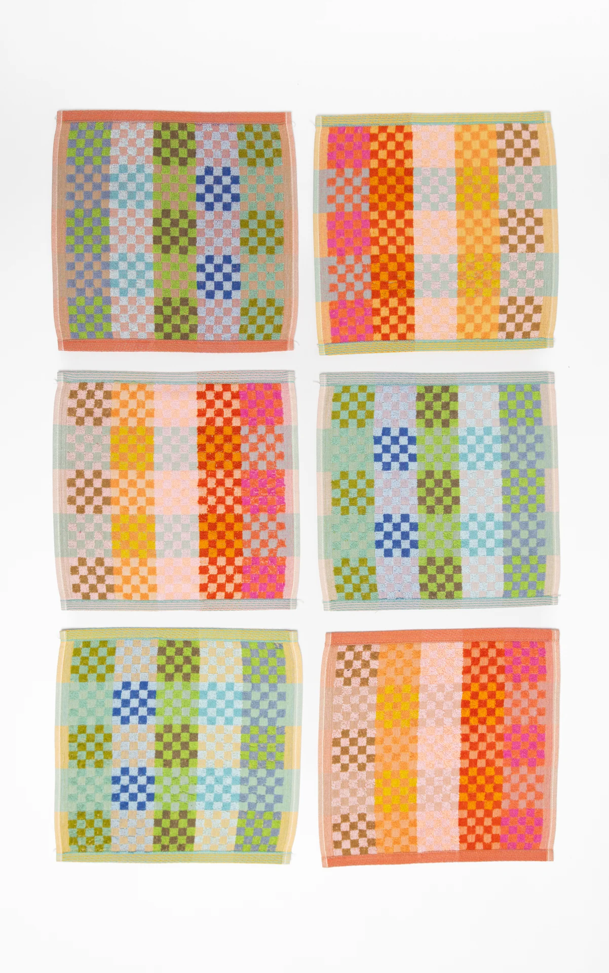 2er Pack- saugfähige Baumwoll- Handtücher #84 Checkered Check, 30x30cm - Image 3