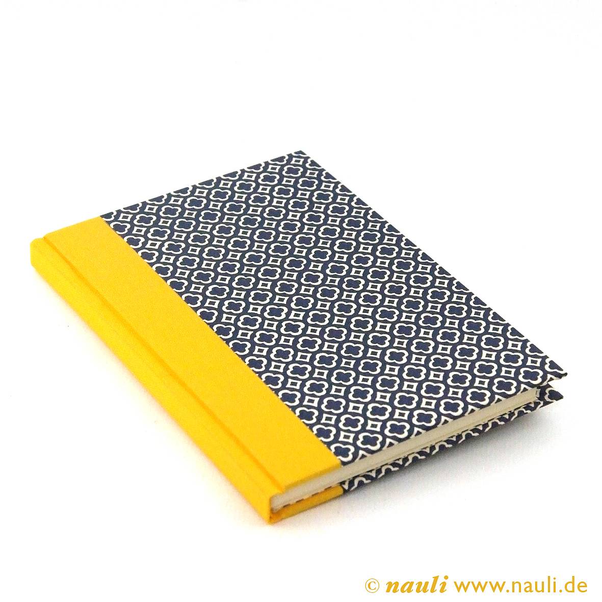 Adressbuch DIN A6 blau gelb quatrefoil