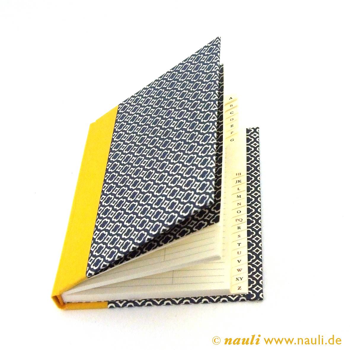 Adressbuch DIN A6 blau gelb quatrefoil - Image 5
