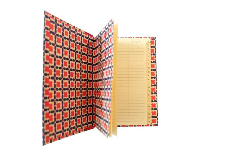 Adressbuch DIN A6 Happy Square blau rot - Image 4
