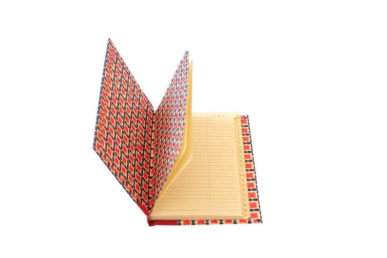 Adressbuch DIN A6 Happy Square blau rot - Image 5