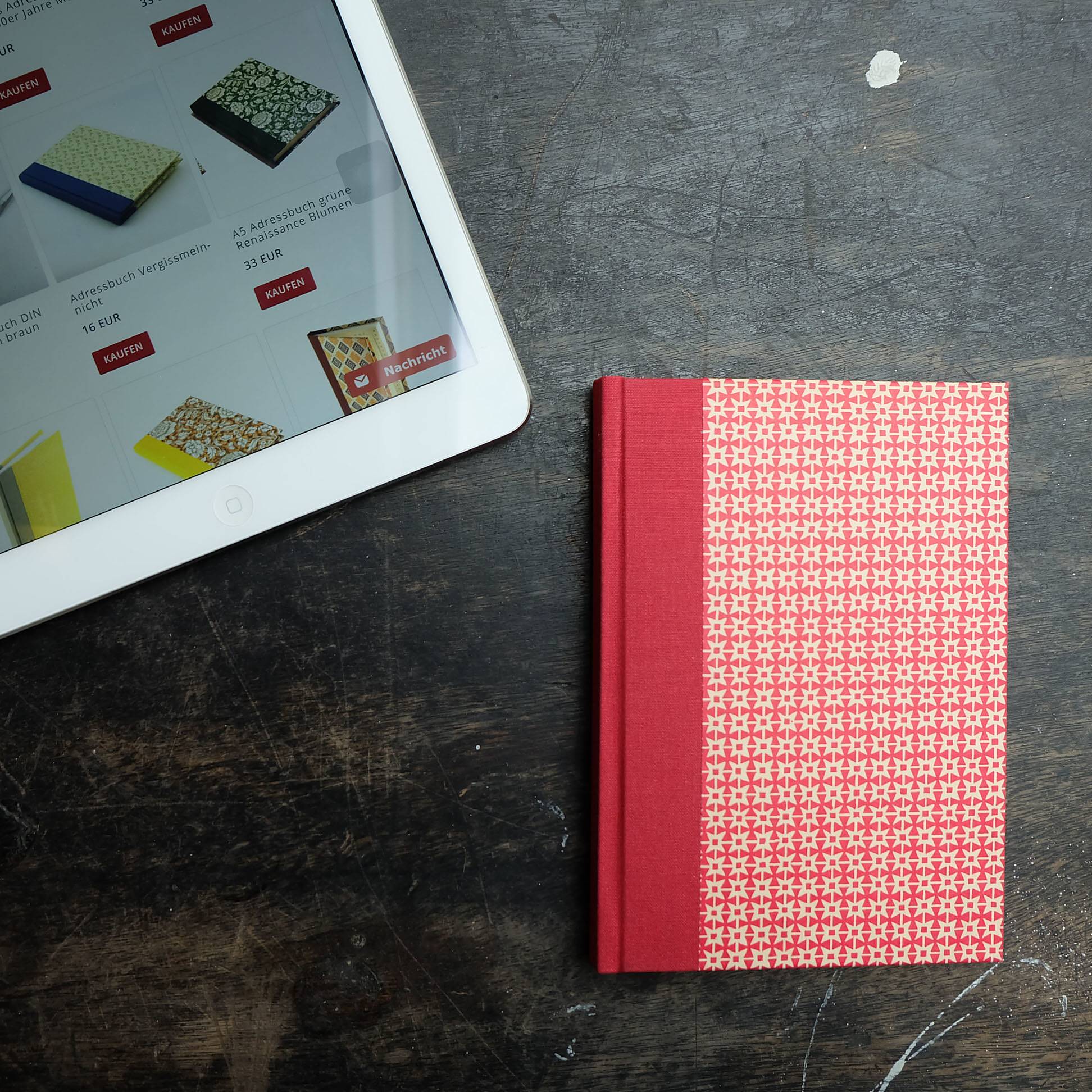 Adressbuch DIN A6 Happy Square blau rot - Image 9