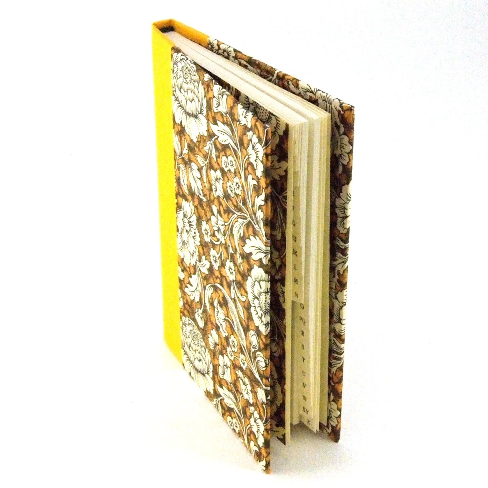 Adressbuch DIN A6 Renaissance Blumen braun gelb - Image 3