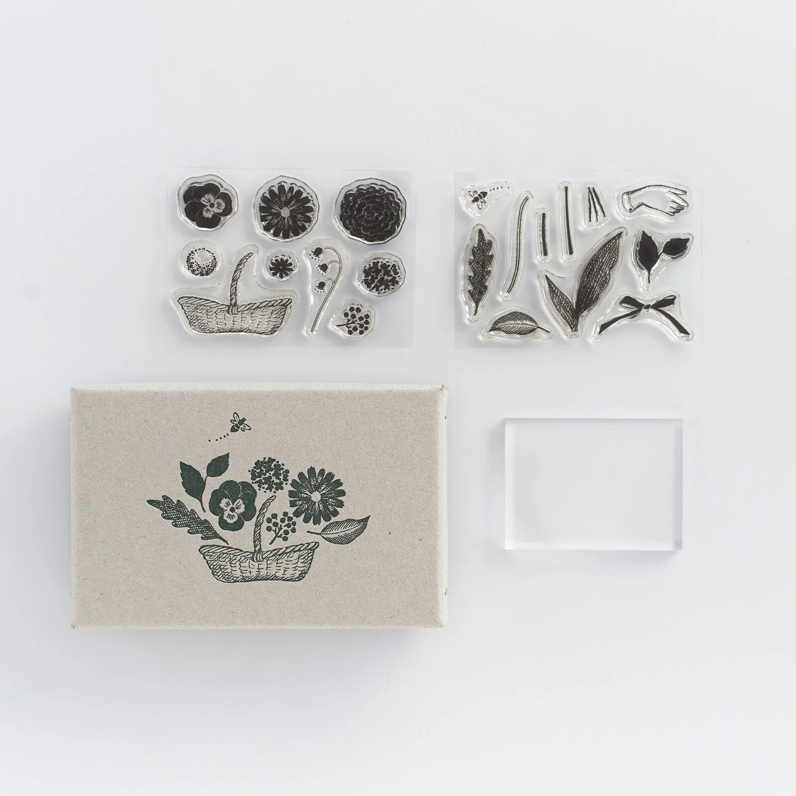 ATELIER.encle d'encleĂ—mizushima JIZAI Clear Stamp BOX Motif set Flower