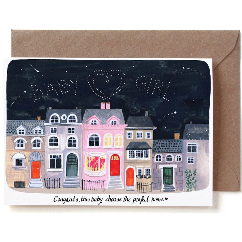 Glückwunschkarte zur Geburt | Baby Girl