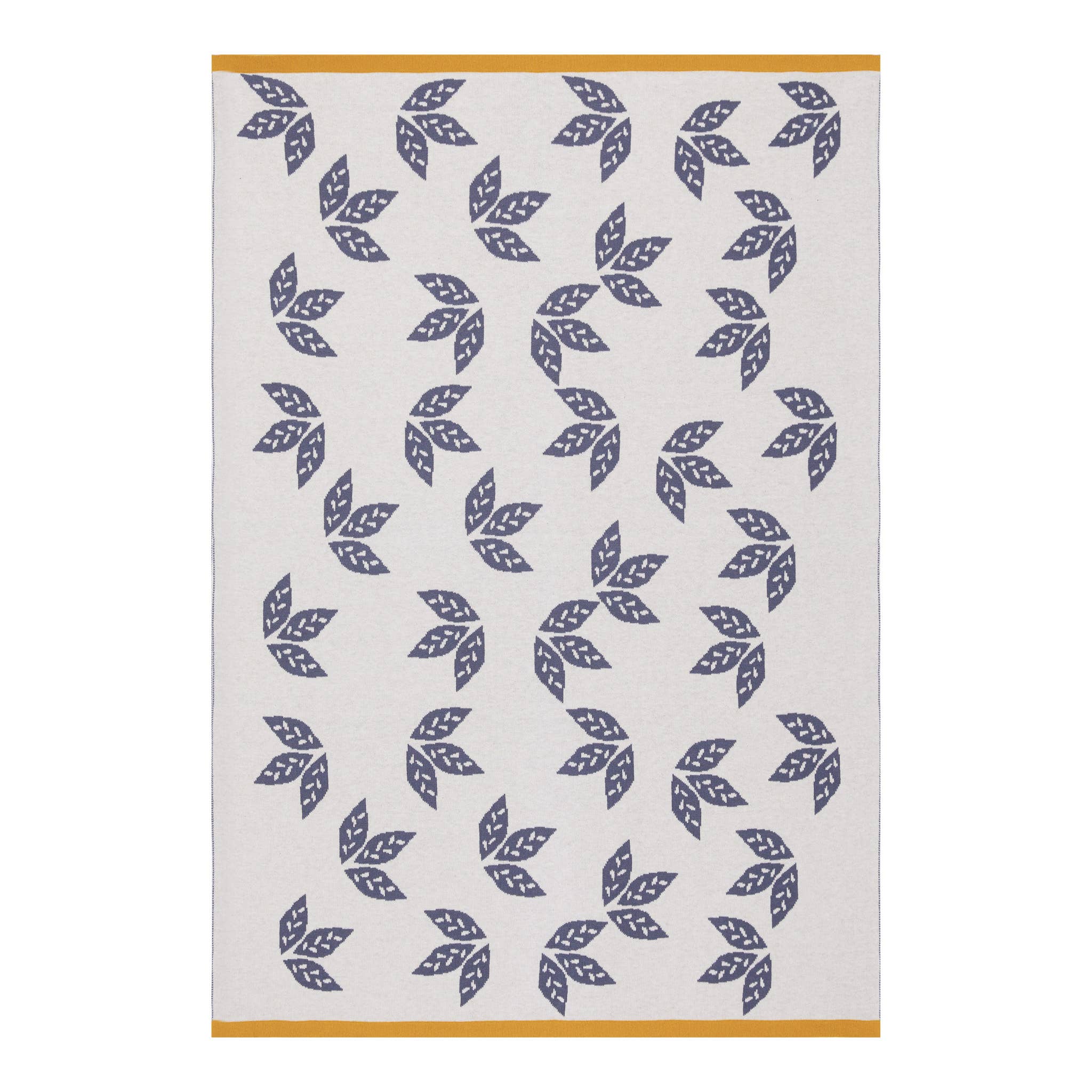 Babydecke aus Baumwollstrick, wendbar, Blatt: Blau
