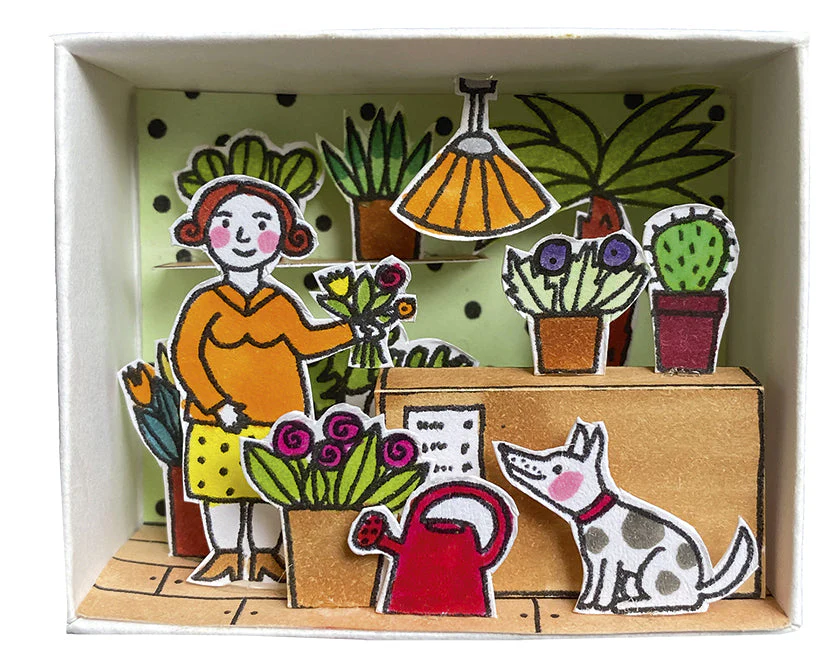 Blumenladen in der Streichholzschachtel