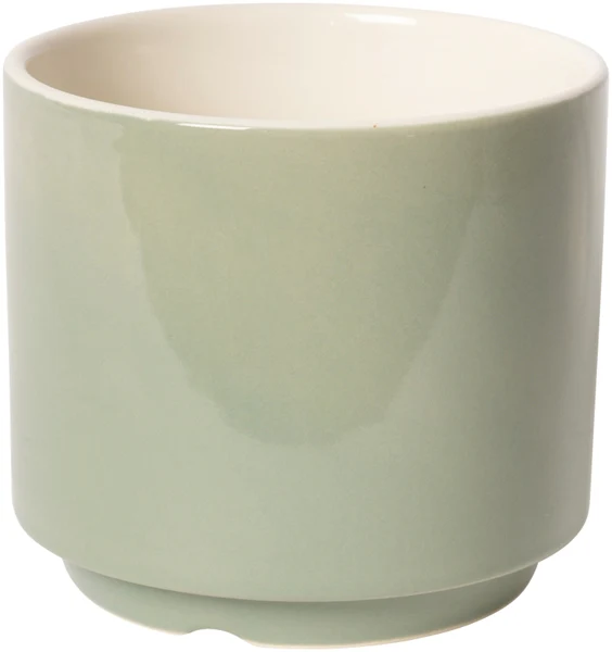 Blumentopf 12,5 x ø 12,5 cm mit Untersetzer | salbei/braun - Image 2