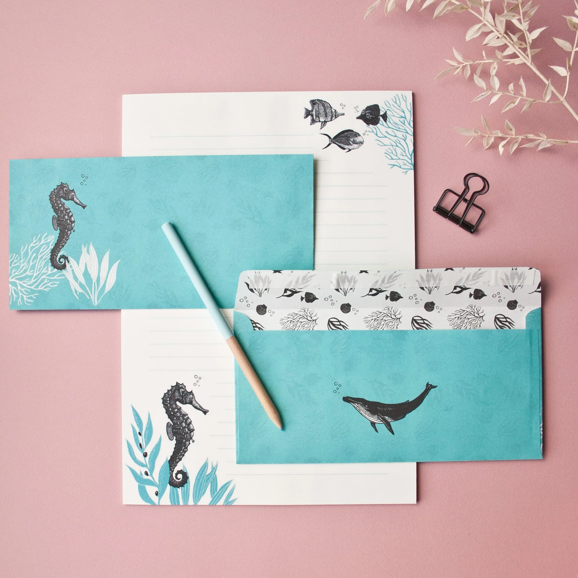 Briefpapier Set - Seepferd - Katja Rub