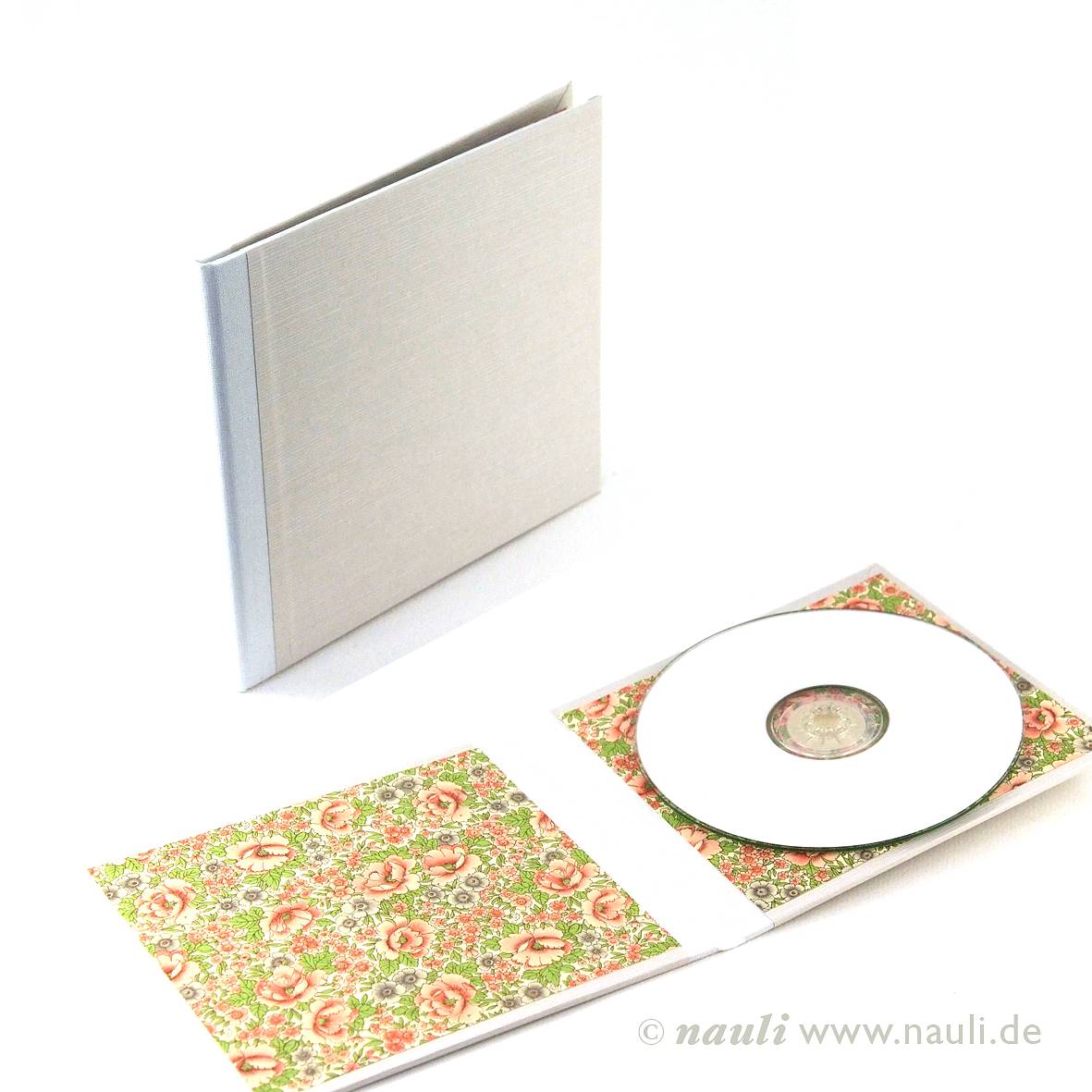 CD Hülle lichtgrau hell-rosa Blumenwiese