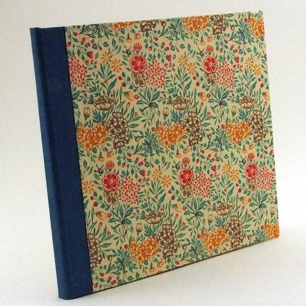 CD Hülle Sommerblumen petrol mit blauem Buchleinen