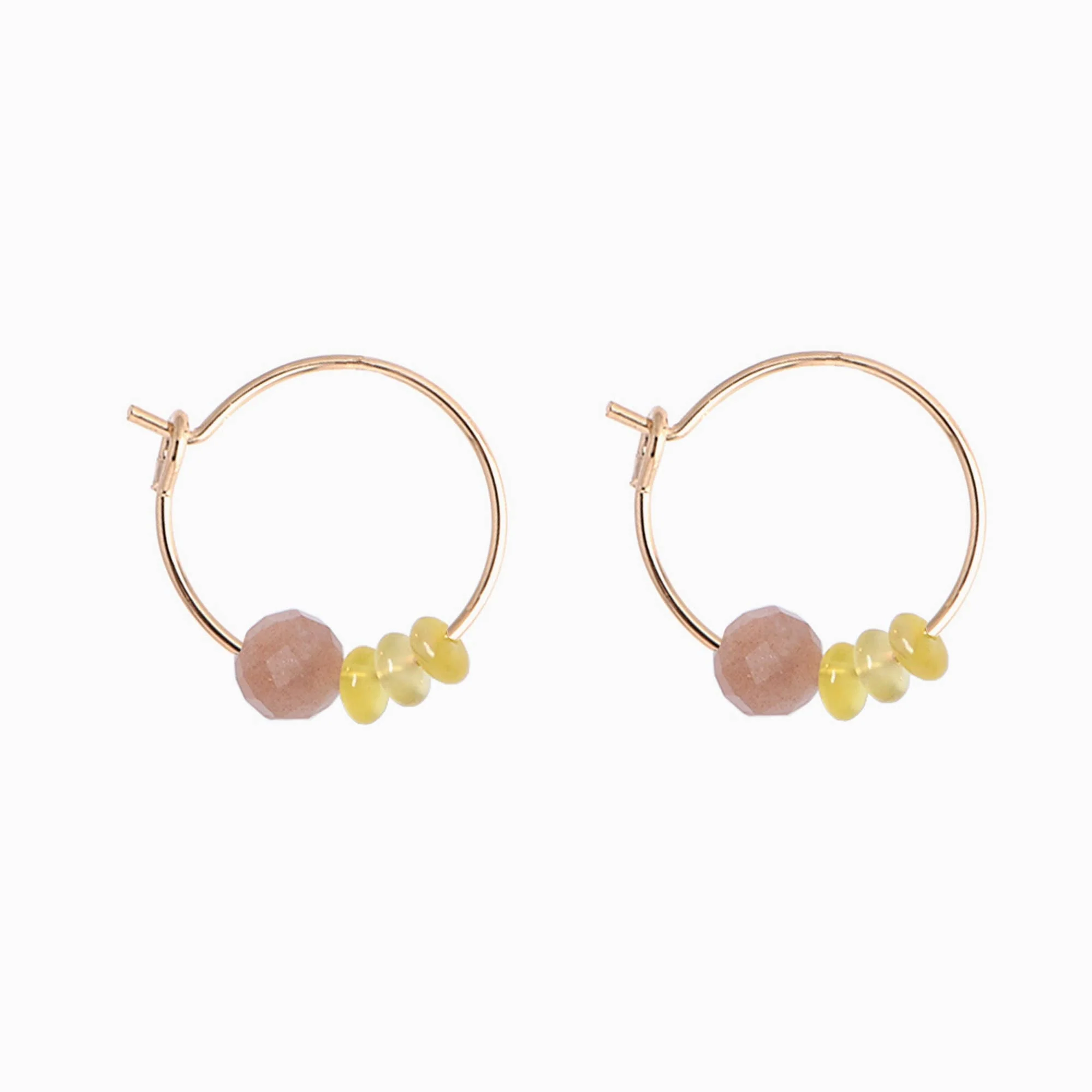 CLAREMONT pink pearl hoop earrings