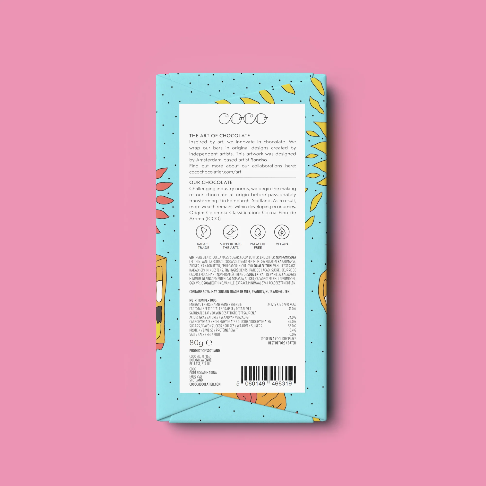 COCO | Colombian Dark Chocolate Bar 61% Kakao - Image 3