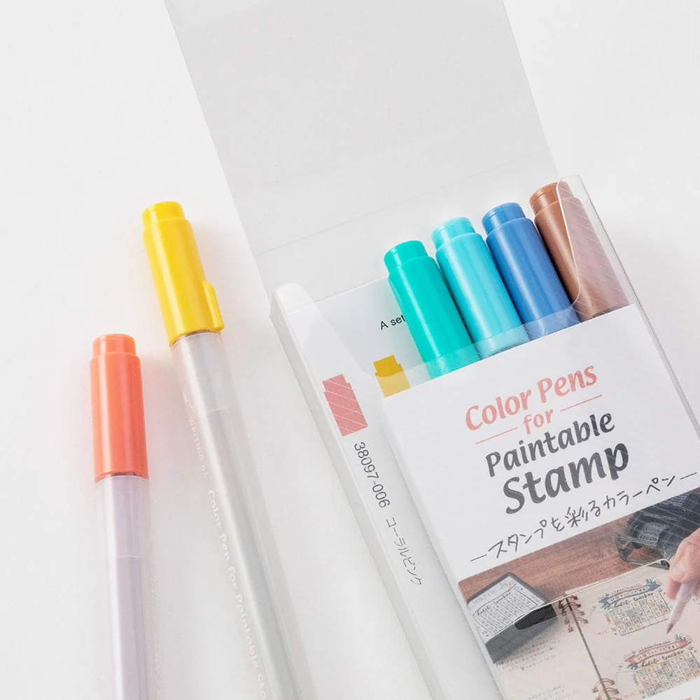 Filzstift- Set für paintable Stamps - 6 colors "Happy" - Image 4