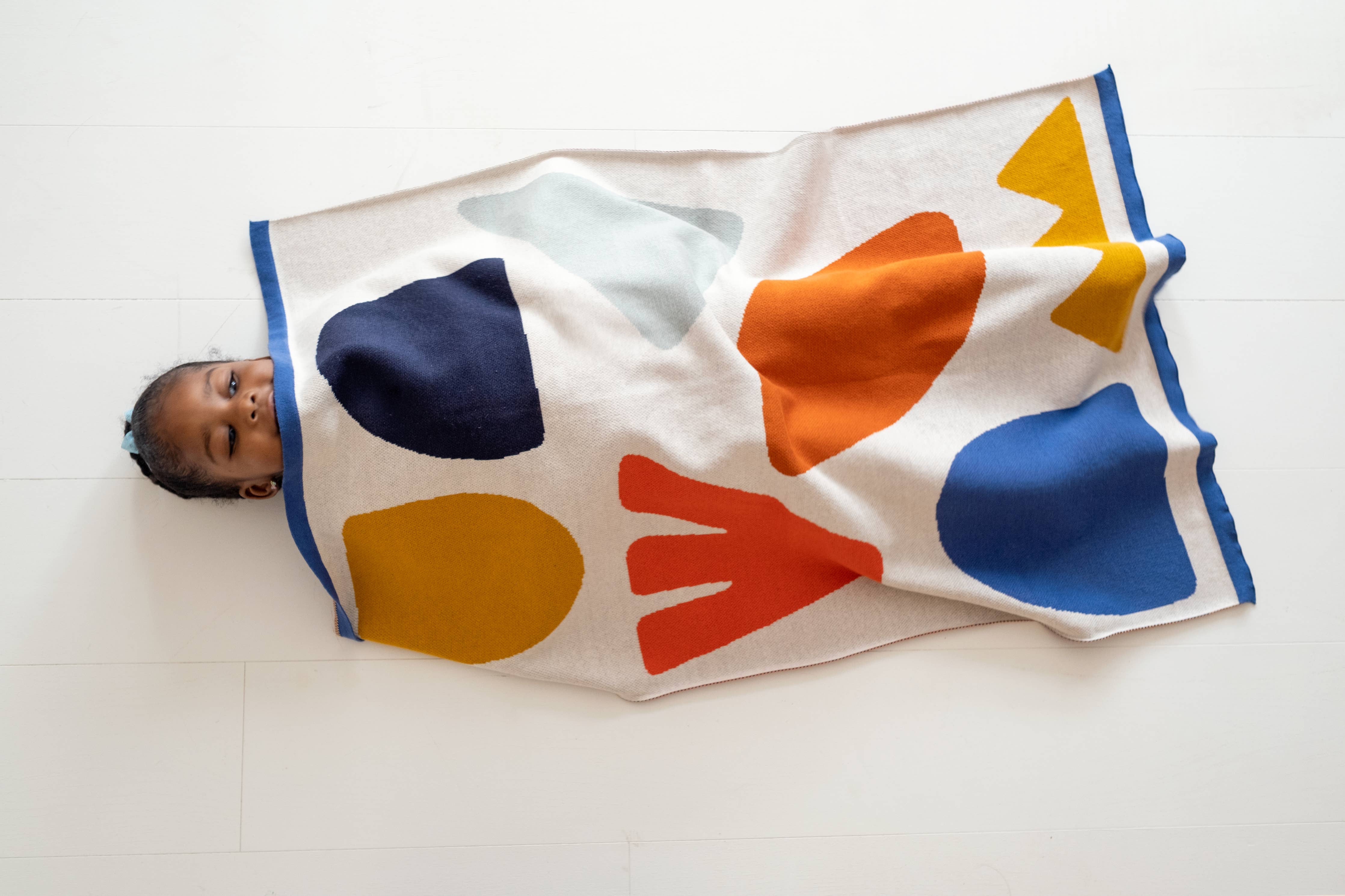 Gestrickte Babydecke bunt Shapes Multi 100% Baumwolle - Image 3