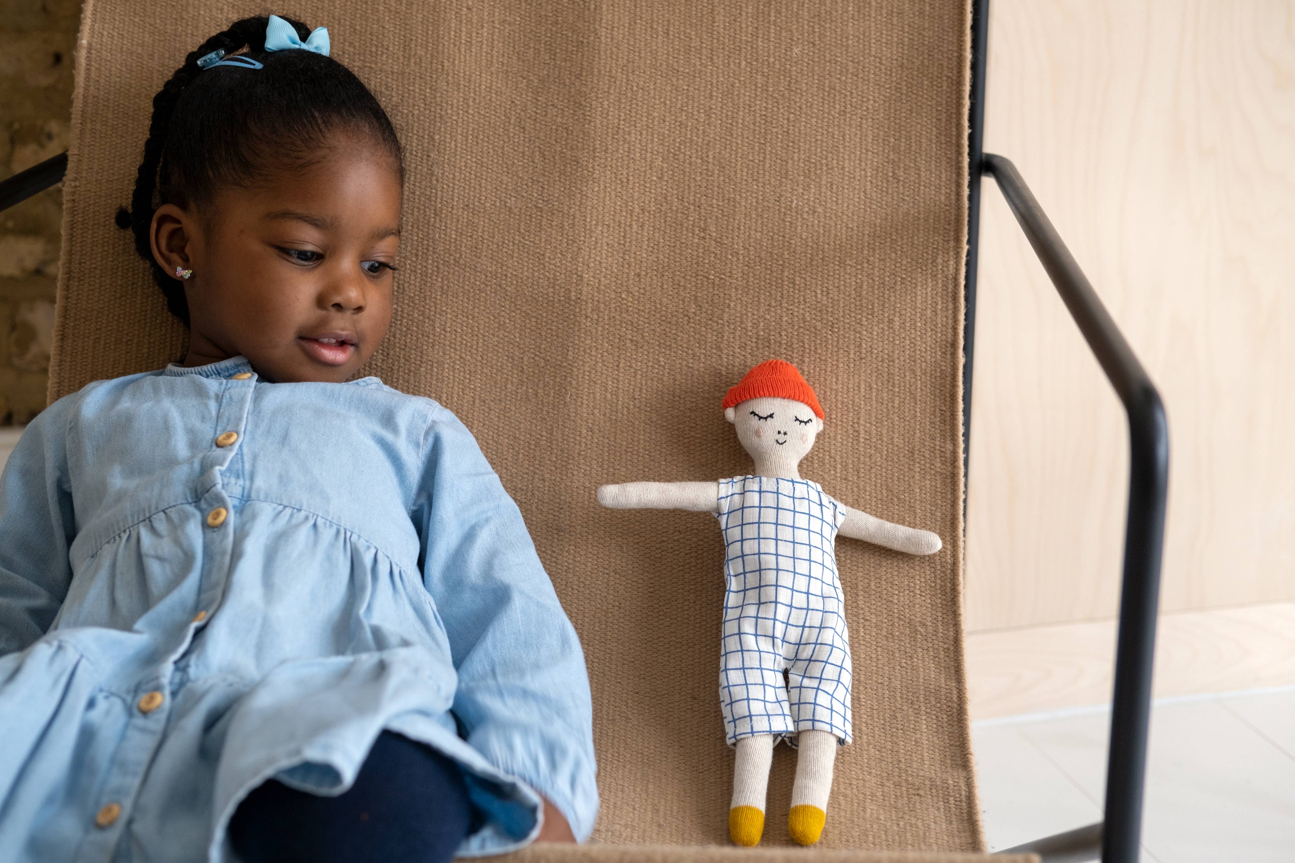 Cotton Knit Stuffed Soft Toy Doll: Buddy Grid - Image 3