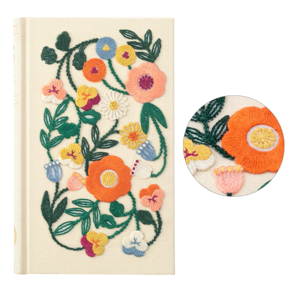 Daily Diary 5 Years Embroidered Cover Beige