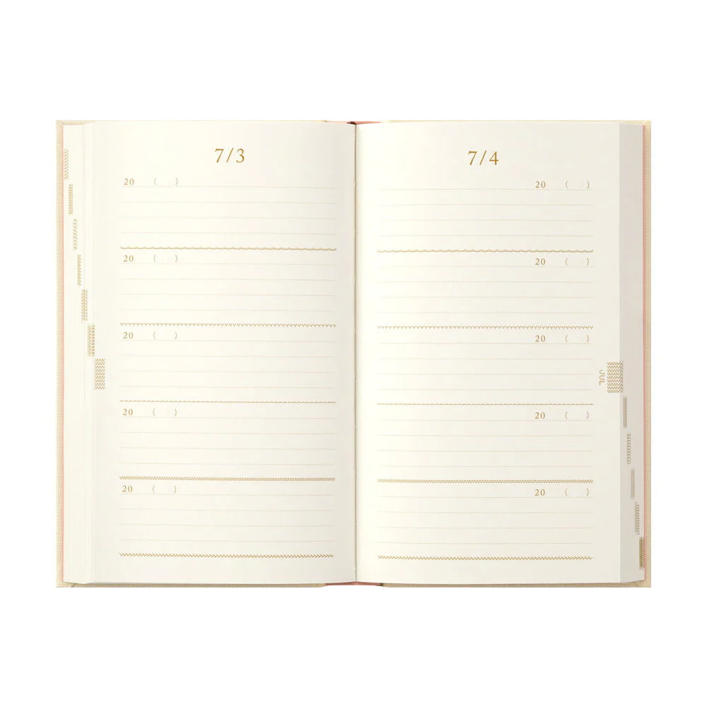 Daily Diary 5 Years Embroidered Cover Beige - Image 4