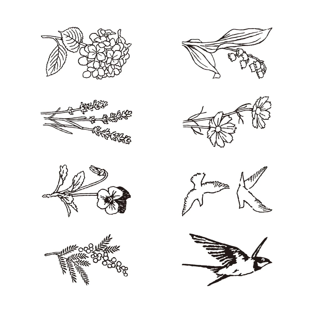 Drehstempel Dial Flower & Bird | Paintable Rotating Stamp Dial Flower & Bird - Image 2