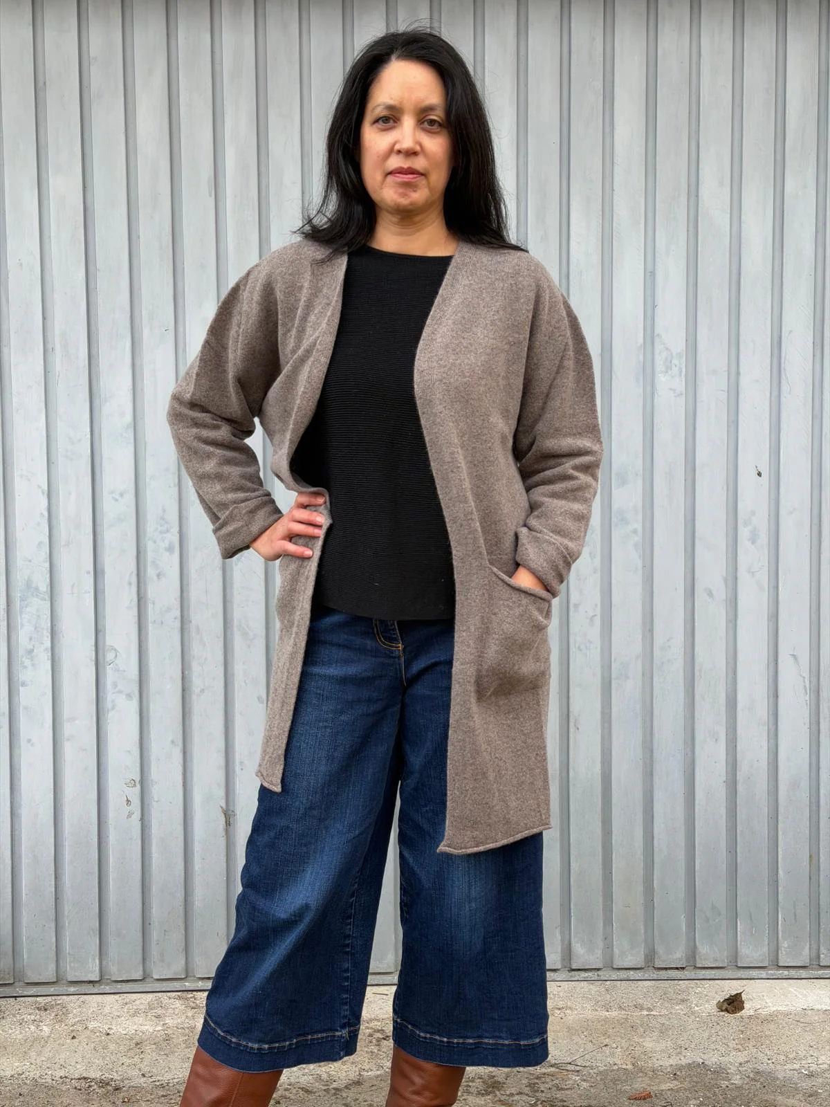 Strickmantel Corry Long Cardigan Vole - Image 4