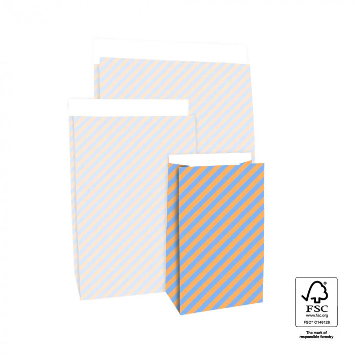 Geschenktüte - gestreift peach blau - Image 3