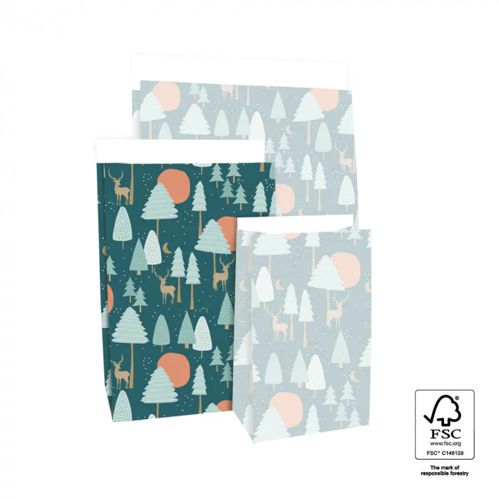 Geschenktüten Blockbodenbeutel - Weihnachtswald II - Image 7
