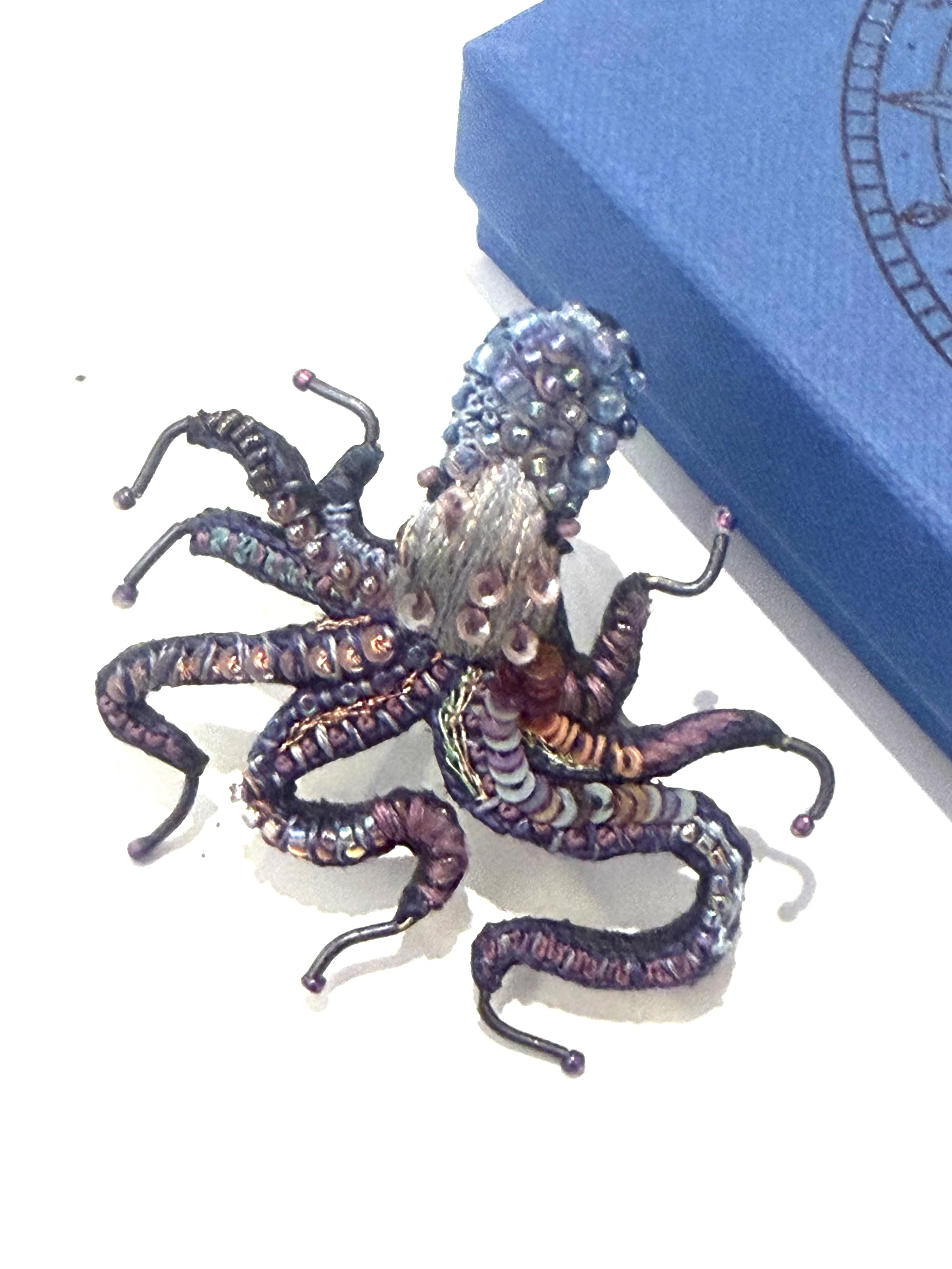 gestickte Brosche - Oktopus - Image 2