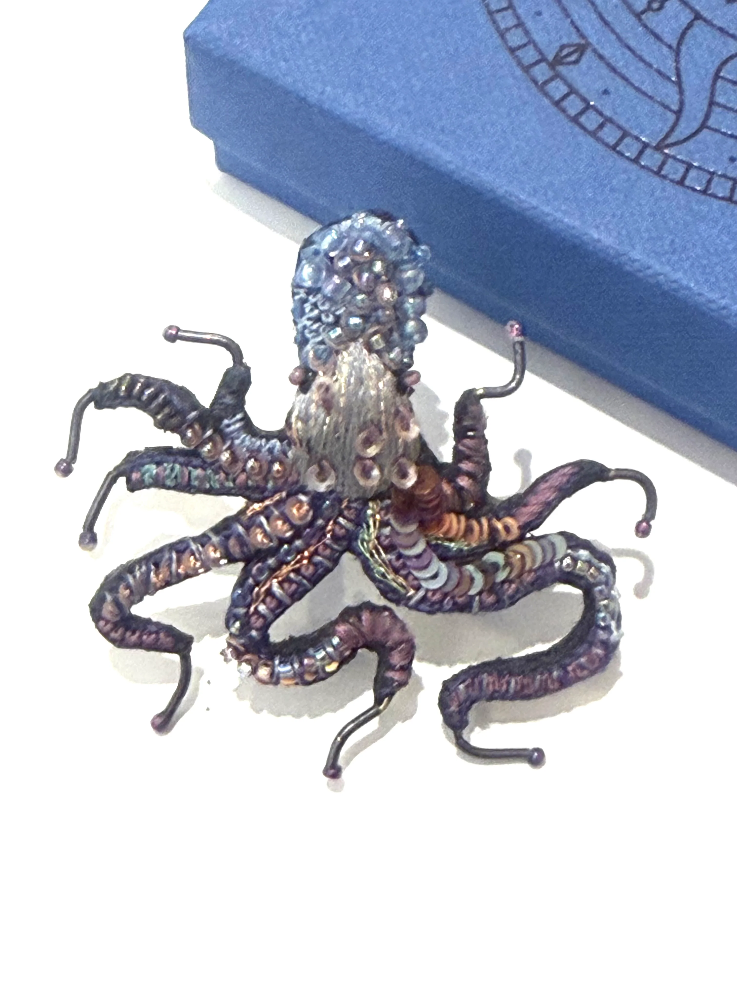 gestickte Brosche - Oktopus - Image 3
