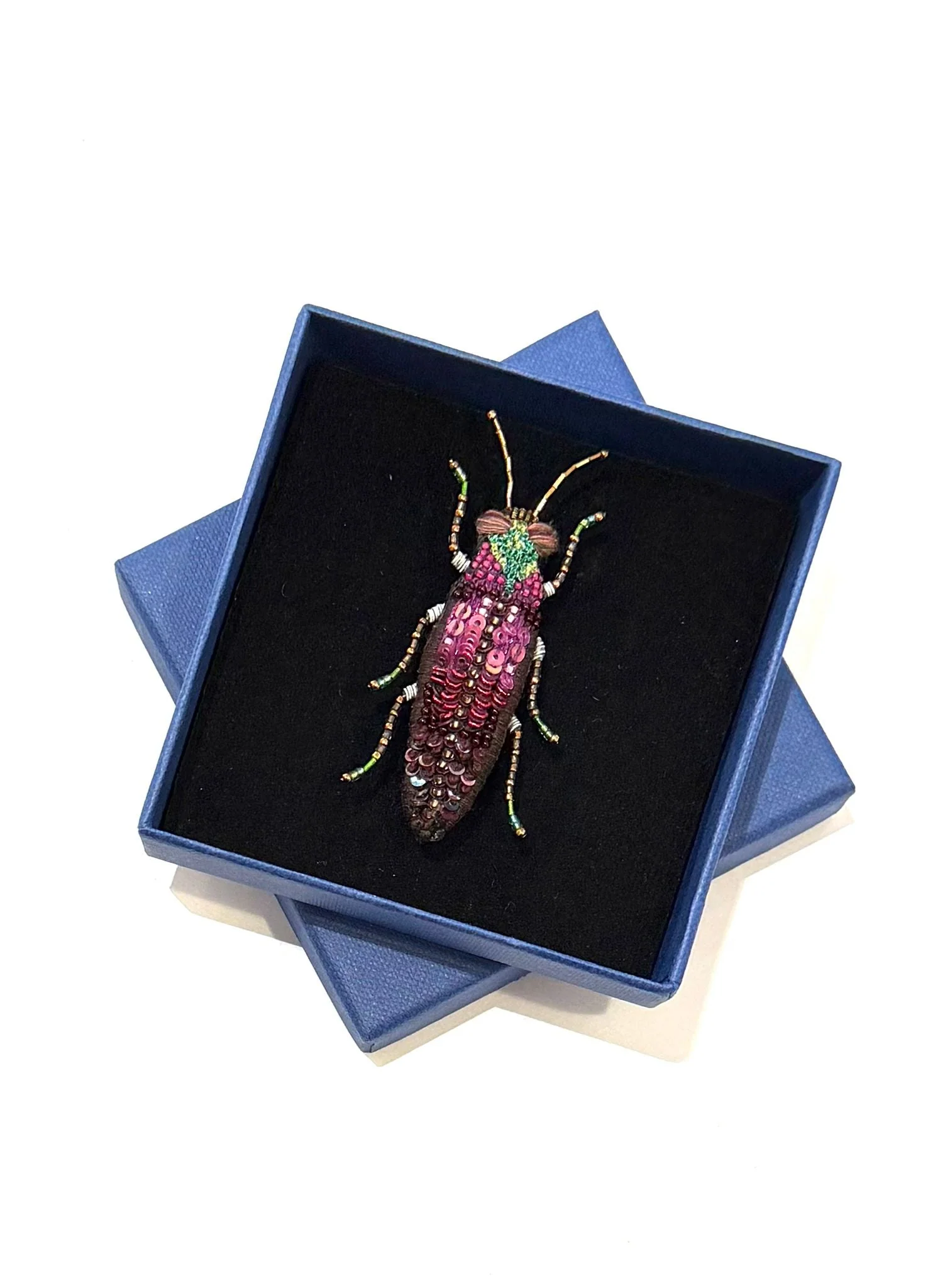 gestickte Brosche - Pinker Prachtkäfer - Image 3