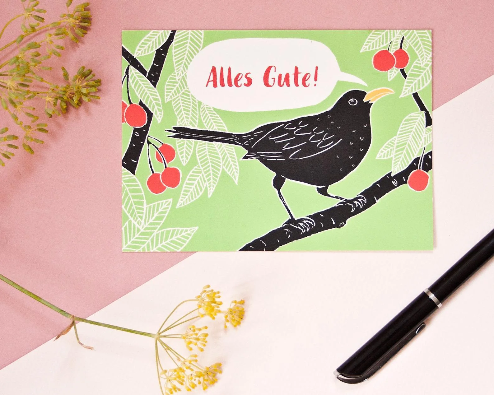 Grußkarte Alles Gute! - Amsel - Image 2