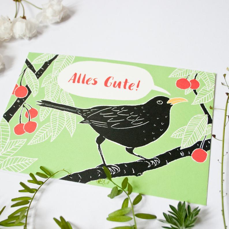 Grußkarte Alles Gute! - Amsel - Image 5
