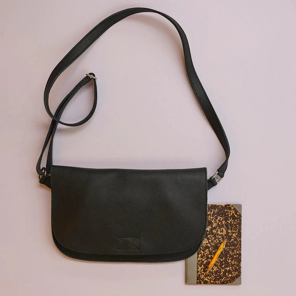 Handtasche aus Leder - Lazy Boy - Cross Body Bag - schwarz - Image 3