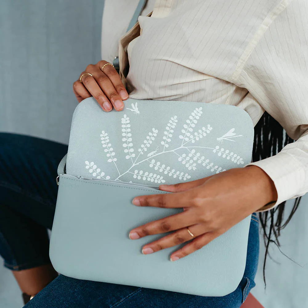 Ledertasche Double Up Hellblau Mint – Keecie - Image 6