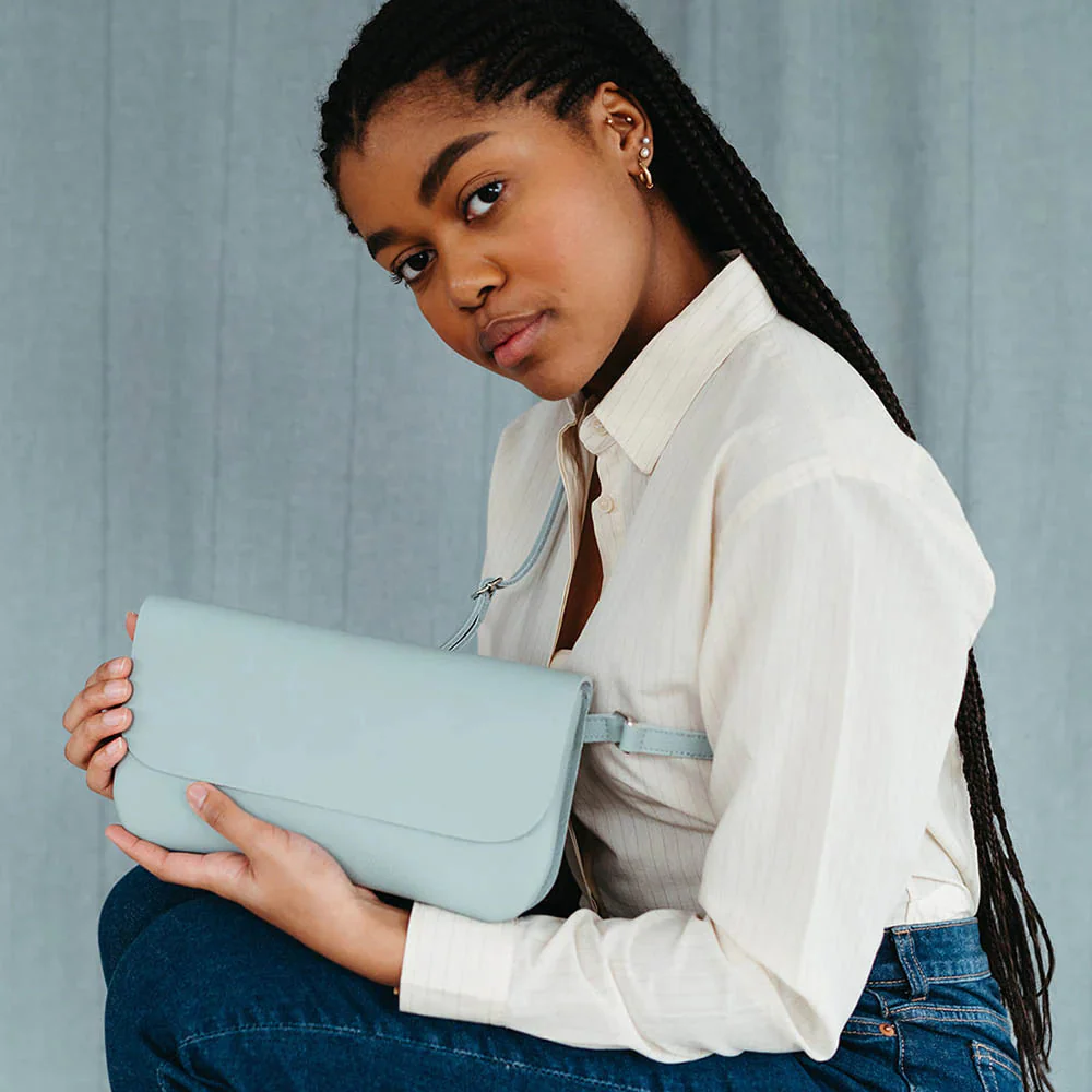 Ledertasche Double Up Hellblau Mint – Keecie - Image 8