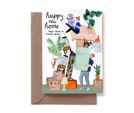 Grußkarte - HAPPY NEW HOME MOVING