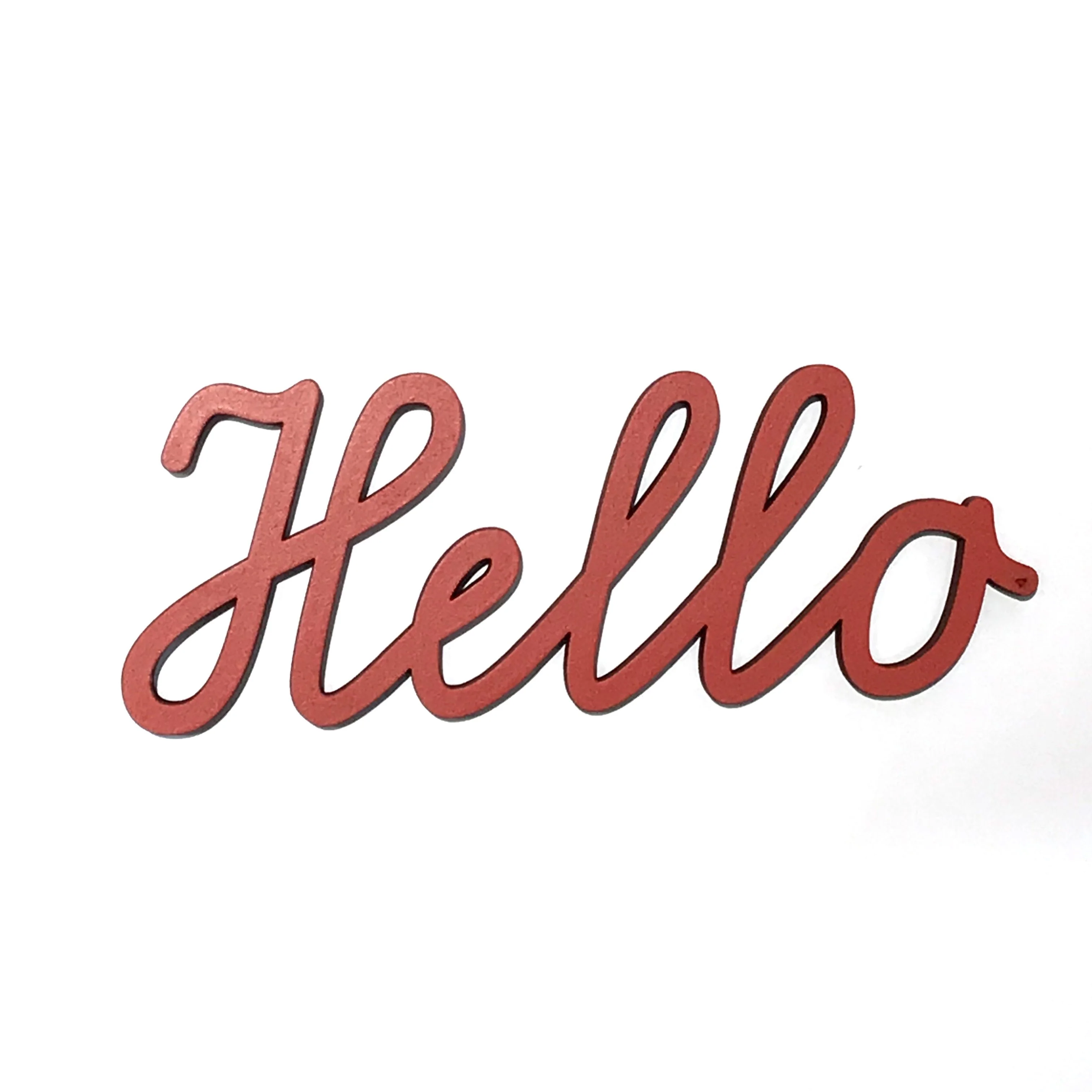 Hello  -  roter 3D Schriftzug aus Holz - Image 4
