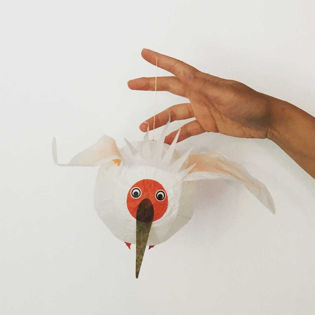 japanischer Papier Ballon weisser Vogel - Image 4