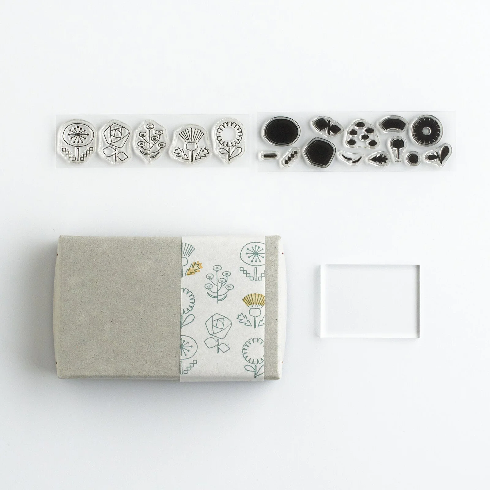 JIZAI Clear Stamp BOX Coloring set Flowers
