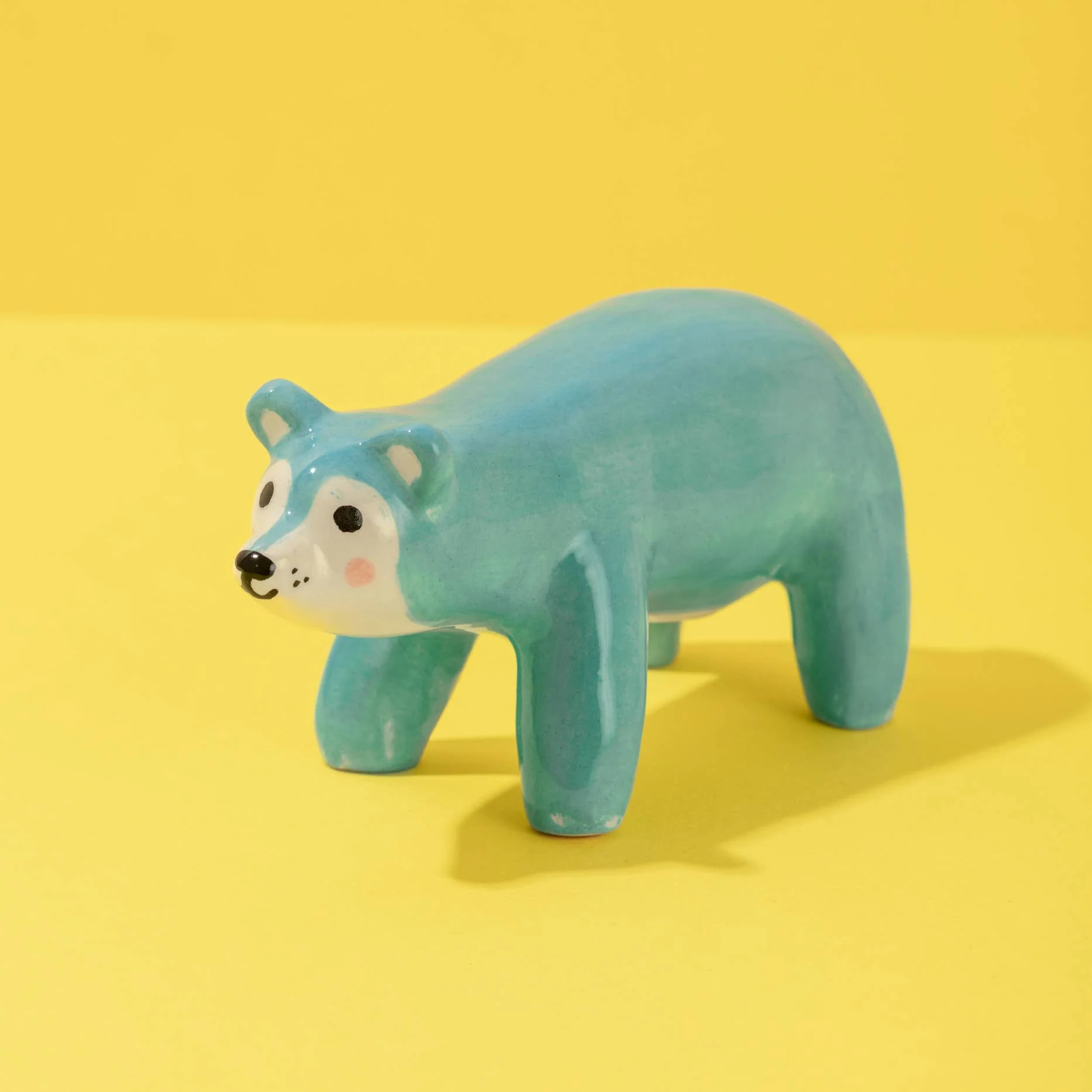 Kleine Keramikskulptur | BĂ€r blau