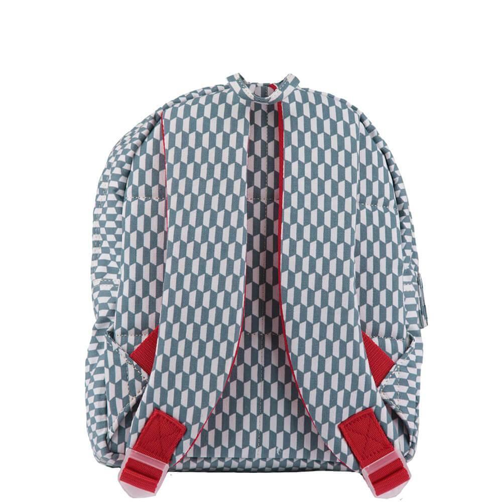 Kindergarten- Rucksack mit grafischem Muster in taubenblau und weiß - Image 3