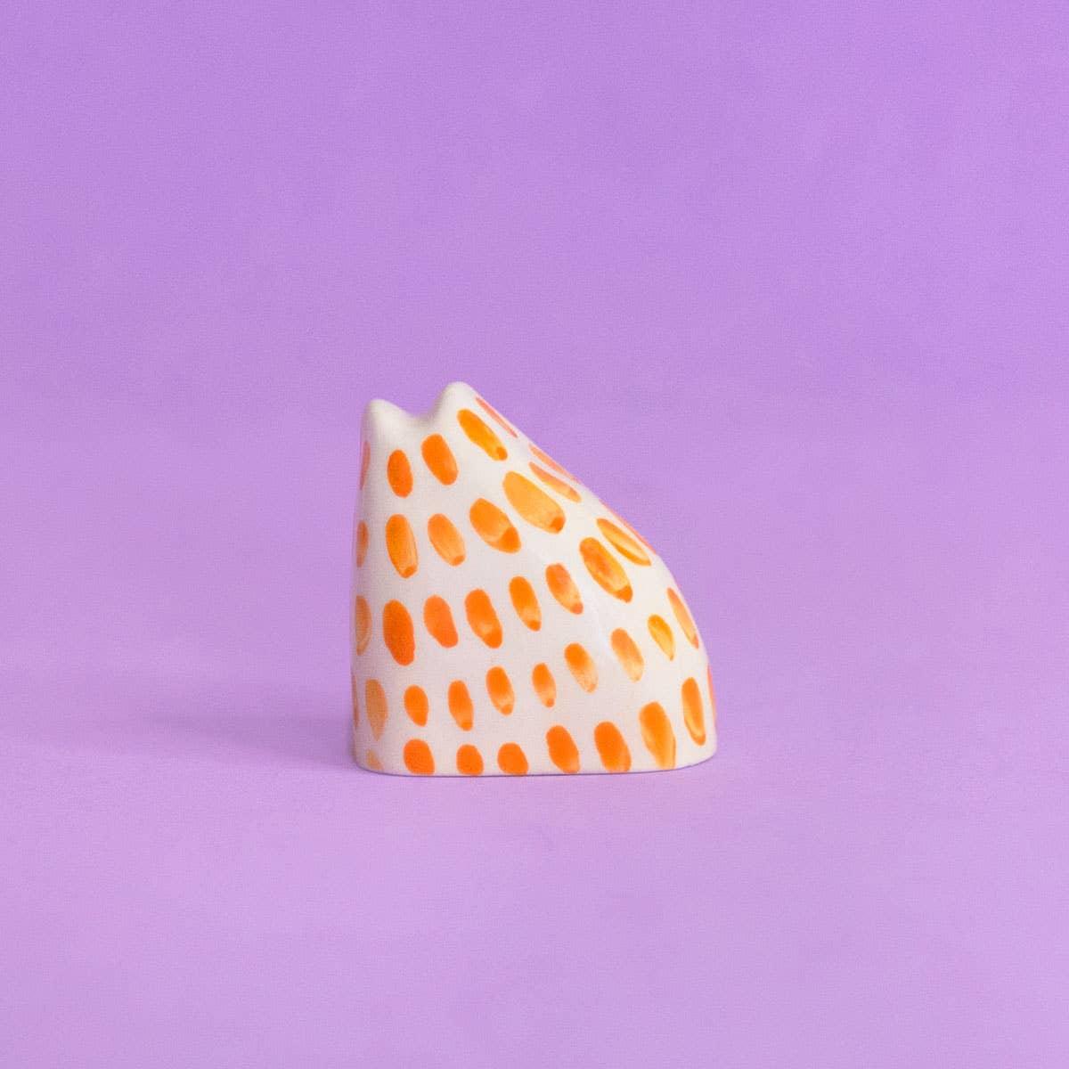 Kleine Keramikskulptur  |  Katze orange rosa - Image 3