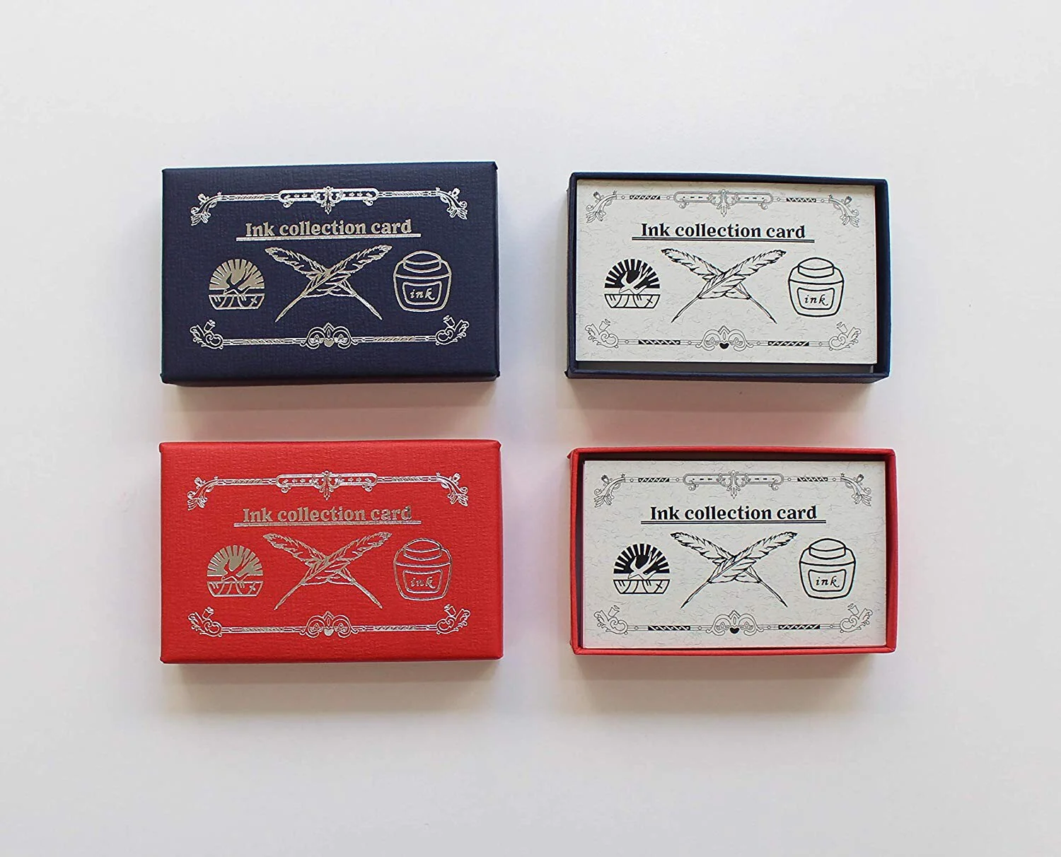 Ink swatch card - rote Schachtel