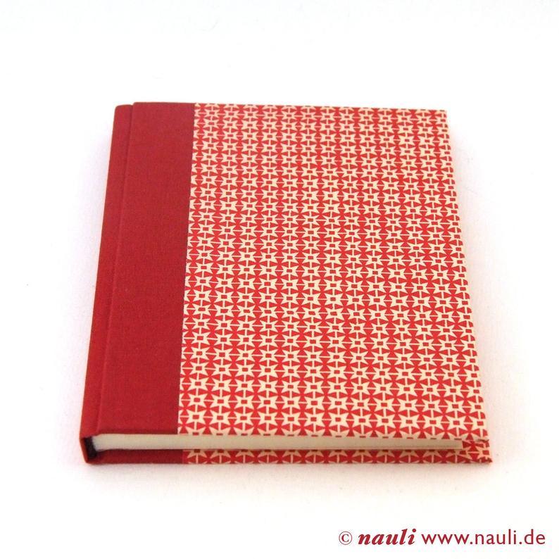 kleines Notizbuch DIN A6 - liniert - Zackenstern  rot - Image 2