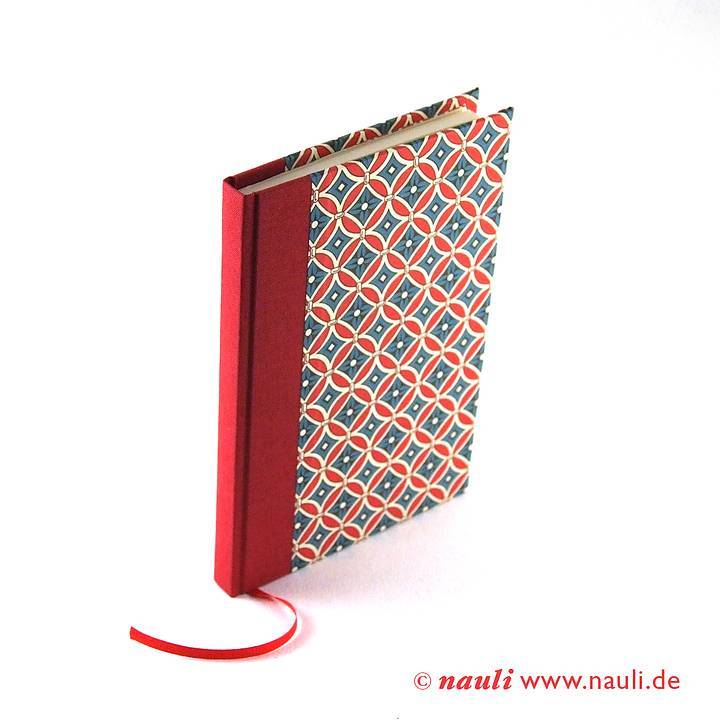kleines Notizbuch DIN A6 retro lotus rot petrol - Image 3