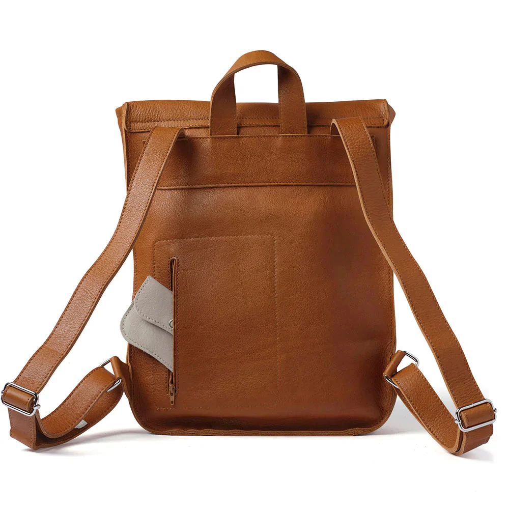 Lederrucksack Come Along Cognac used look - Image 5