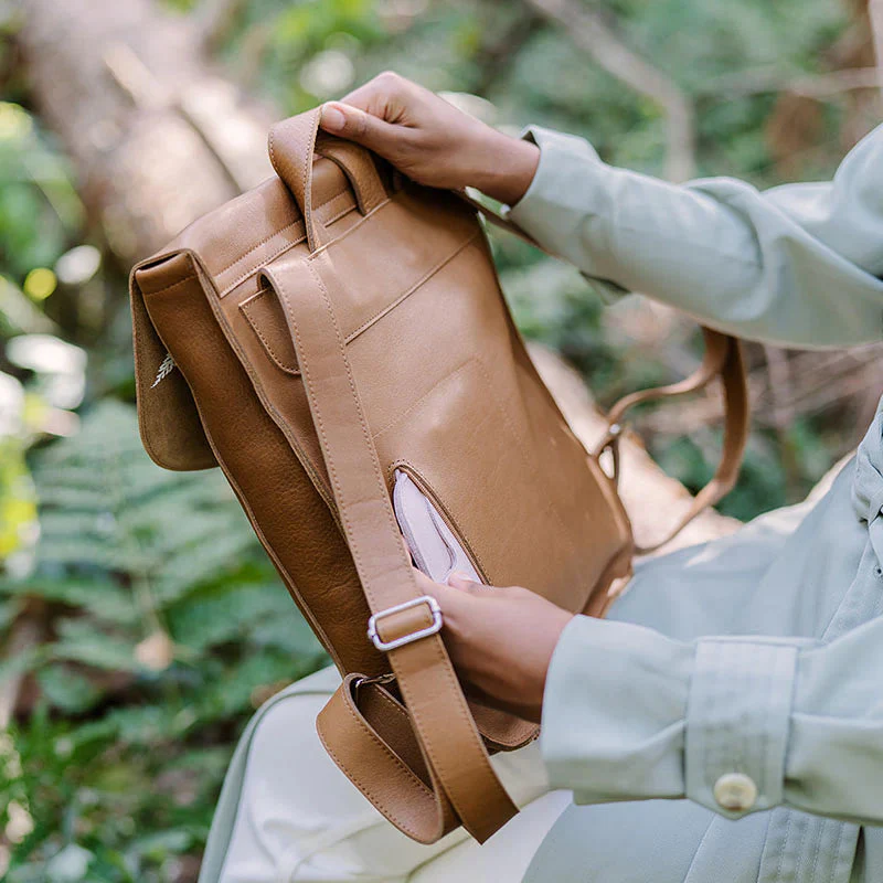 Lederrucksack Come Along Cognac used look - Image 8