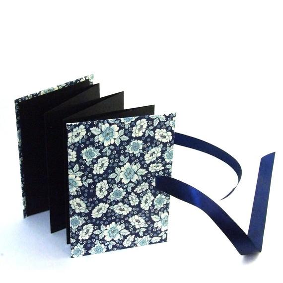 Leporello Englische Blumen blau