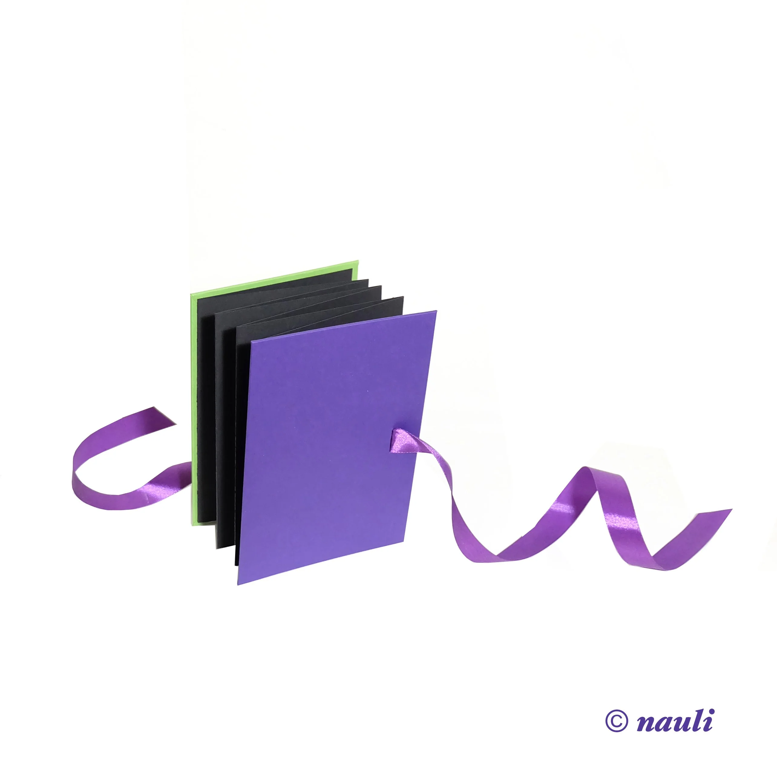 Leporello / Foto Faltbuch Blockfarben apfelgrün und lila - Image 3