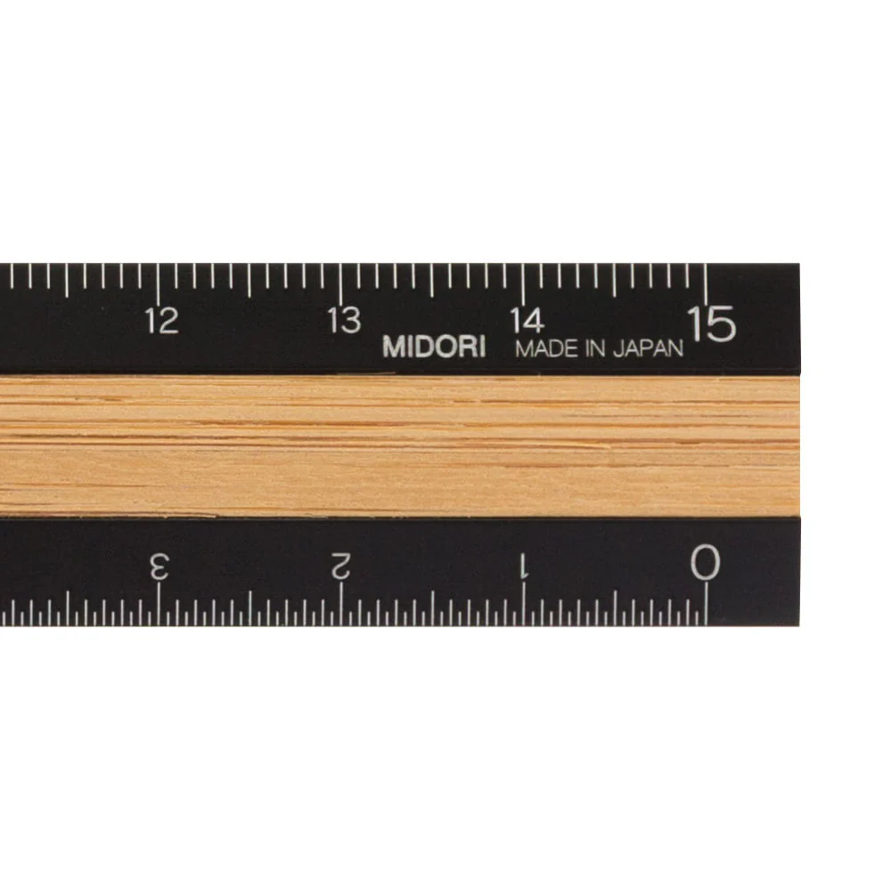 Lineal Aluminium mit Holzfurnier schwarz 15 cm - Image 2