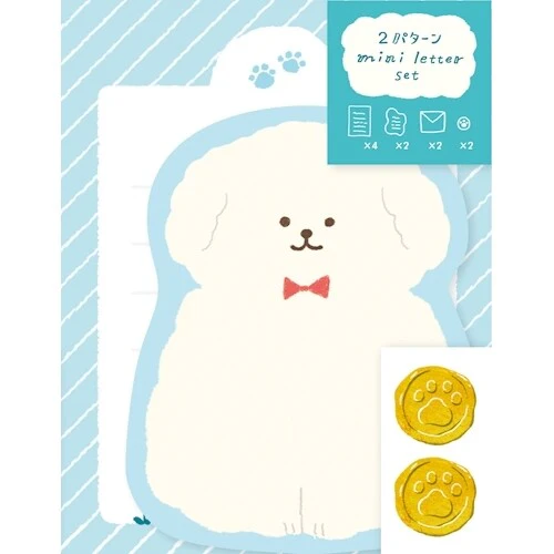 Mini- Letter- Set Hund mit Schleife